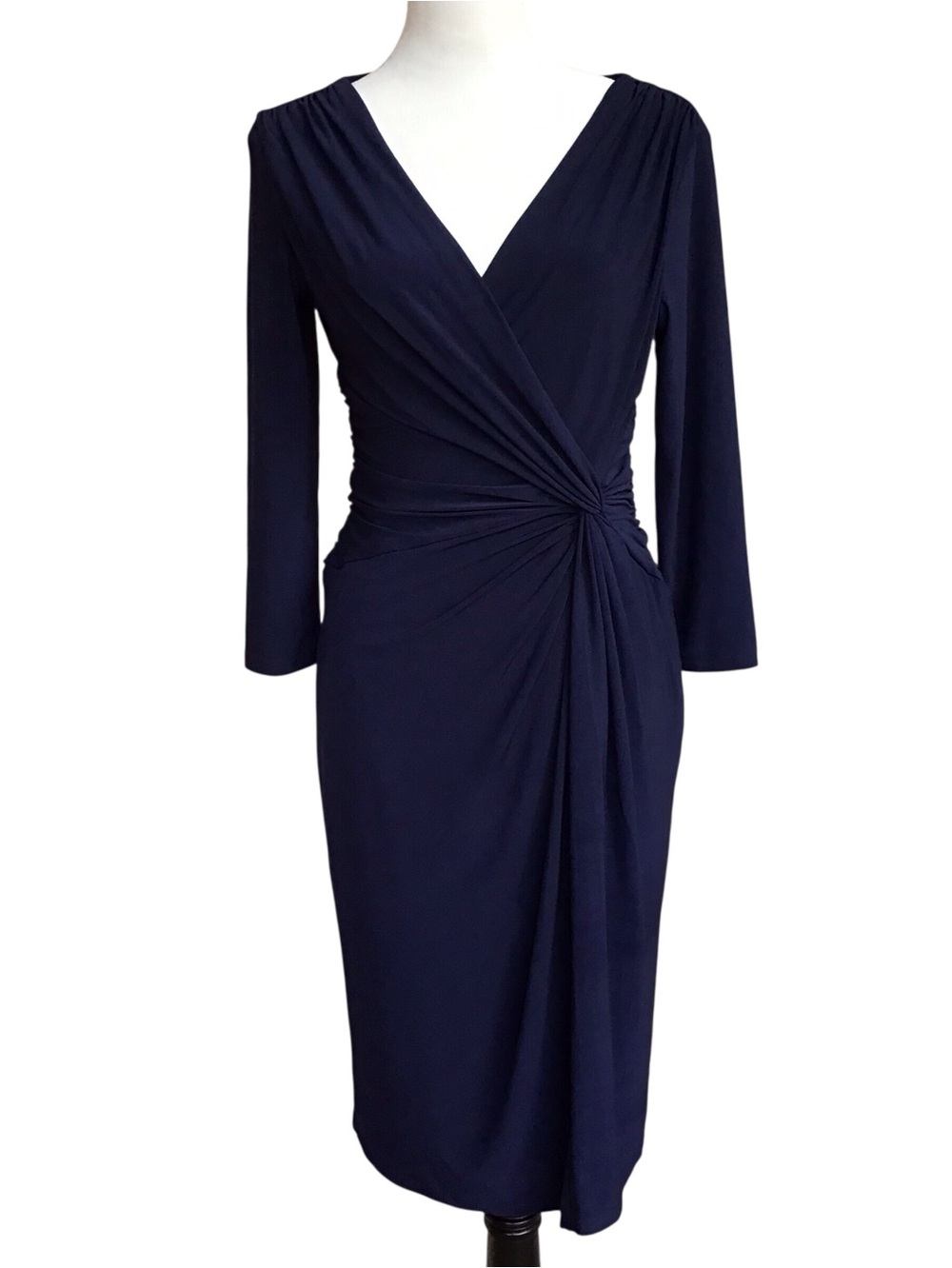 Lauren Ralph Lauren Blue Twist Front Dress - Picture 1 of 5